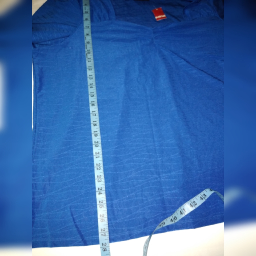 Avenue stretch blue indigo textured plus side top. - Picture 8 of 8